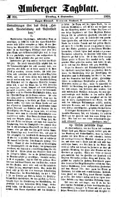 Amberger Tagblatt Dienstag 1. September 1868