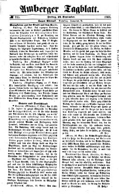 Amberger Tagblatt Freitag 18. September 1868