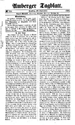 Amberger Tagblatt Samstag 19. September 1868