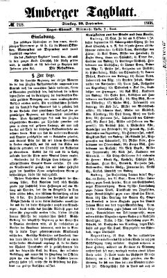 Amberger Tagblatt Dienstag 22. September 1868