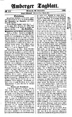 Amberger Tagblatt Mittwoch 23. September 1868