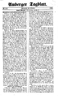 Amberger Tagblatt Mittwoch 14. Oktober 1868