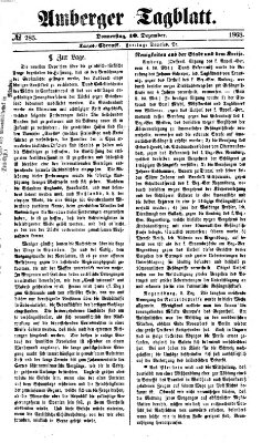 Amberger Tagblatt Donnerstag 10. Dezember 1868