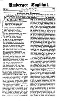 Amberger Tagblatt Donnerstag 31. Dezember 1868