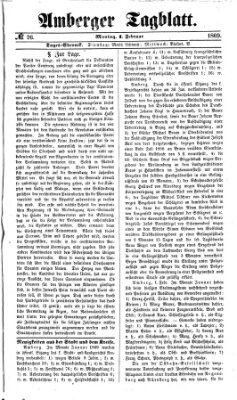 Amberger Tagblatt Montag 1. Februar 1869