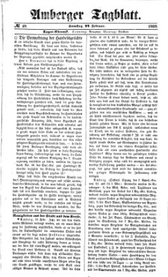 Amberger Tagblatt Samstag 27. Februar 1869