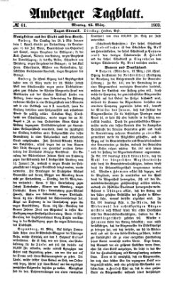 Amberger Tagblatt Montag 15. März 1869