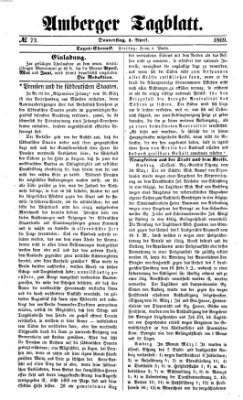 Amberger Tagblatt Donnerstag 1. April 1869