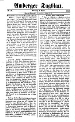 Amberger Tagblatt Montag 5. April 1869