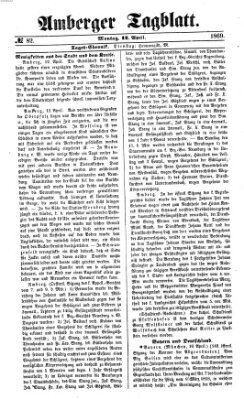 Amberger Tagblatt Montag 12. April 1869