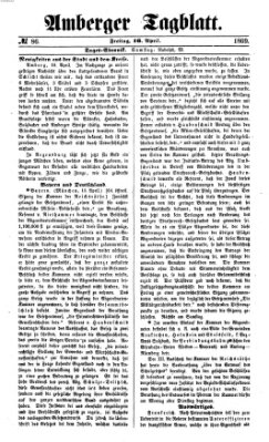 Amberger Tagblatt Freitag 16. April 1869