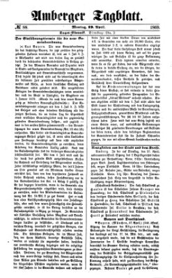 Amberger Tagblatt Montag 19. April 1869