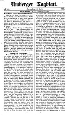 Amberger Tagblatt Donnerstag 29. April 1869