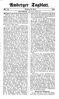 Amberger Tagblatt Montag 21. Juni 1869