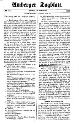 Amberger Tagblatt Freitag 10. September 1869