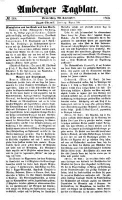 Amberger Tagblatt Donnerstag 23. September 1869