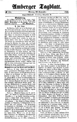 Amberger Tagblatt Montag 27. September 1869