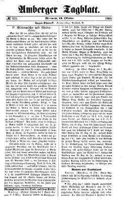 Amberger Tagblatt Mittwoch 13. Oktober 1869