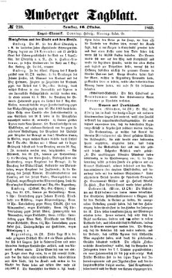 Amberger Tagblatt Samstag 16. Oktober 1869