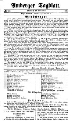 Amberger Tagblatt Mittwoch 10. November 1869