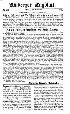 Amberger Tagblatt Montag 15. November 1869