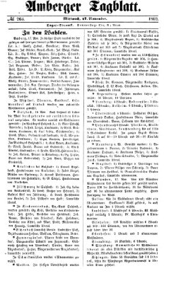 Amberger Tagblatt Mittwoch 17. November 1869