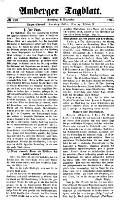 Amberger Tagblatt Samstag 4. Dezember 1869