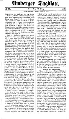 Amberger Tagblatt Donnerstag 10. März 1870