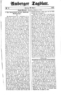 Amberger Tagblatt Freitag 29. April 1870