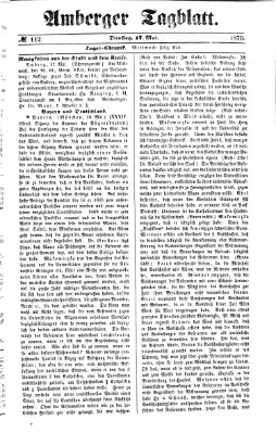 Amberger Tagblatt Dienstag 17. Mai 1870