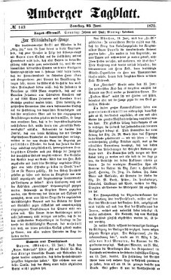 Amberger Tagblatt Samstag 25. Juni 1870