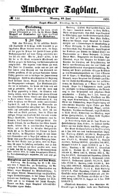 Amberger Tagblatt Montag 27. Juni 1870