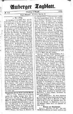 Amberger Tagblatt Montag 1. August 1870