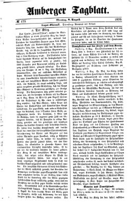 Amberger Tagblatt Montag 8. August 1870