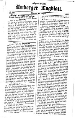 Amberger Tagblatt Montag 15. August 1870