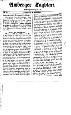 Amberger Tagblatt Donnerstag 1. September 1870