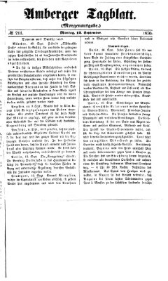 Amberger Tagblatt Montag 12. September 1870