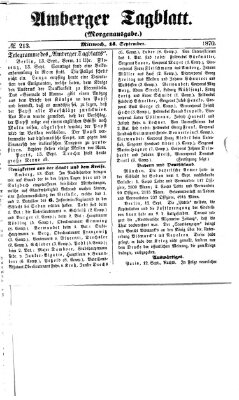 Amberger Tagblatt Mittwoch 14. September 1870