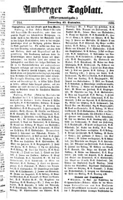 Amberger Tagblatt Donnerstag 15. September 1870