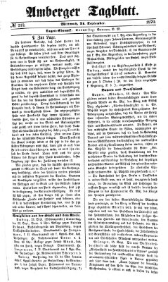 Amberger Tagblatt Mittwoch 21. September 1870