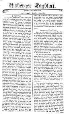 Amberger Tagblatt Freitag 23. September 1870