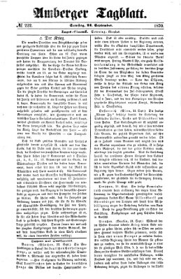 Amberger Tagblatt Samstag 24. September 1870