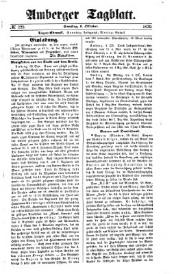 Amberger Tagblatt Samstag 1. Oktober 1870