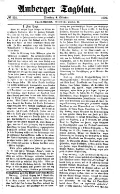 Amberger Tagblatt Dienstag 4. Oktober 1870