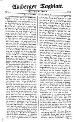 Amberger Tagblatt Donnerstag 6. Oktober 1870