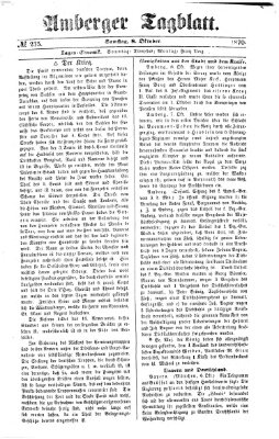 Amberger Tagblatt Samstag 8. Oktober 1870