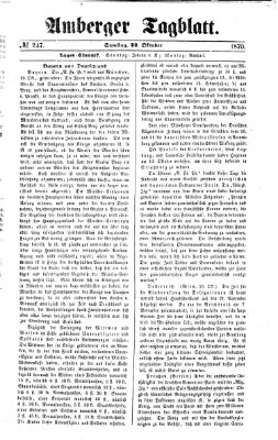 Amberger Tagblatt Samstag 22. Oktober 1870