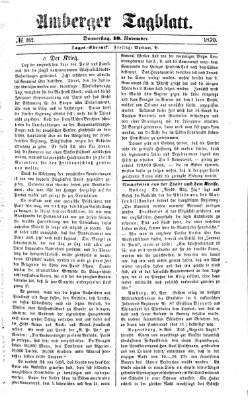 Amberger Tagblatt Donnerstag 10. November 1870