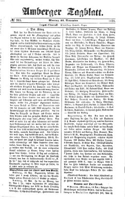 Amberger Tagblatt Montag 14. November 1870