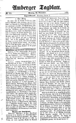 Amberger Tagblatt Montag 21. November 1870